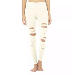 ALO YOGA High Waist  ripped Warrior Legging. NWT
